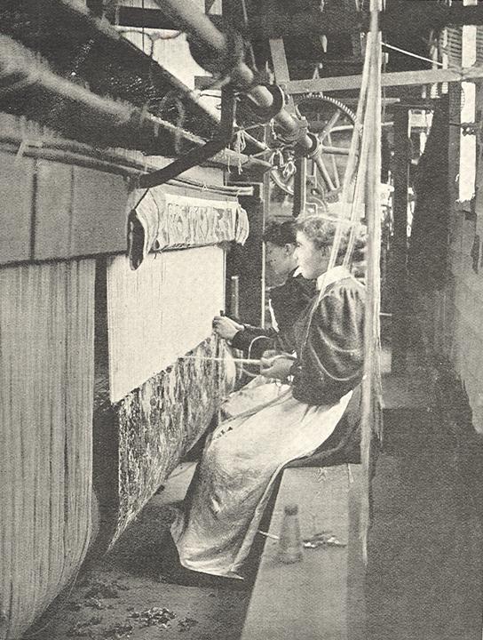 Carpet weaving at Merton Abbey