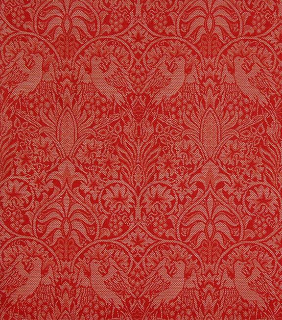 “Bird & Vine” woven wool fabric designed by William Morris in 1878. It was used as a wall covering. This design has been adapted into a wallpaper in three colourways